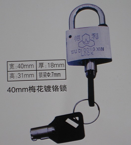 40mm梅花鍍鉻表箱掛鎖,防腐通開(kāi)表箱鎖,防銹通用掛鎖
